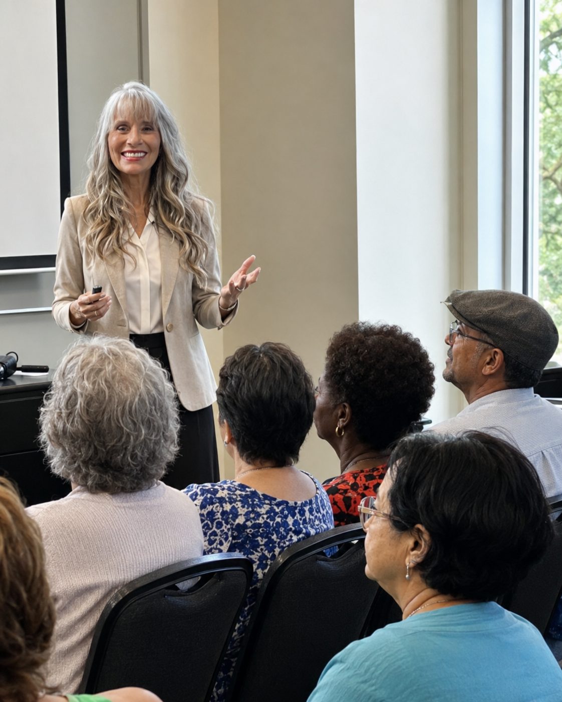 A WWYT presenter leading a live timeshare education seminar for owners